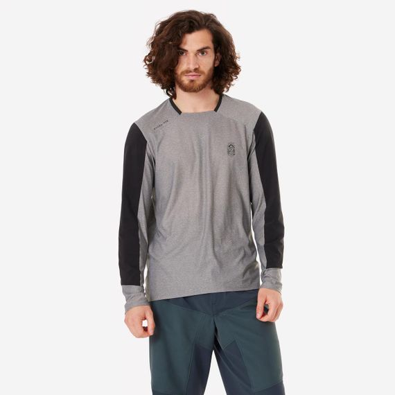 Джерсі чоловіче EXPL 100 для гірського велоспорту з довгими рукавами сіре - S | Зображення 1