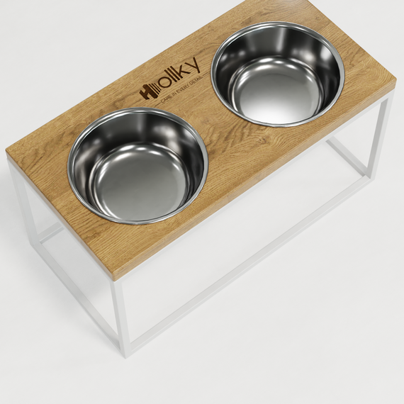 Миски на подставке для средних и больших собак Hollky Base L (2 × 0,95 л) BL-422120-WHNT | Зображення 9