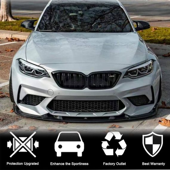 Накладка на передній бампер Lip V7 (для F87 M2 Competition, Карбон) для BMW 2 серія F22/23 2014-2021 рр | Зображення 3
