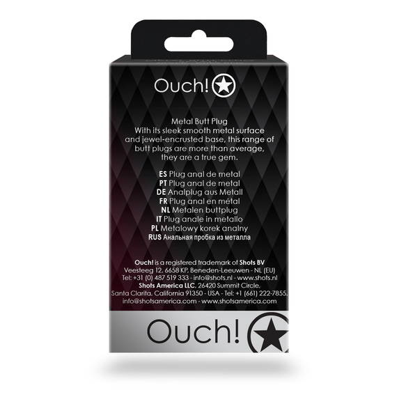 Анальна пробка - Ouch! Metal Butt Plug Small Silver/Rubellite Pink Sex Aura | Зображення 7
