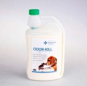 Для устранения запахов средство Odor Kill  Animal Health.