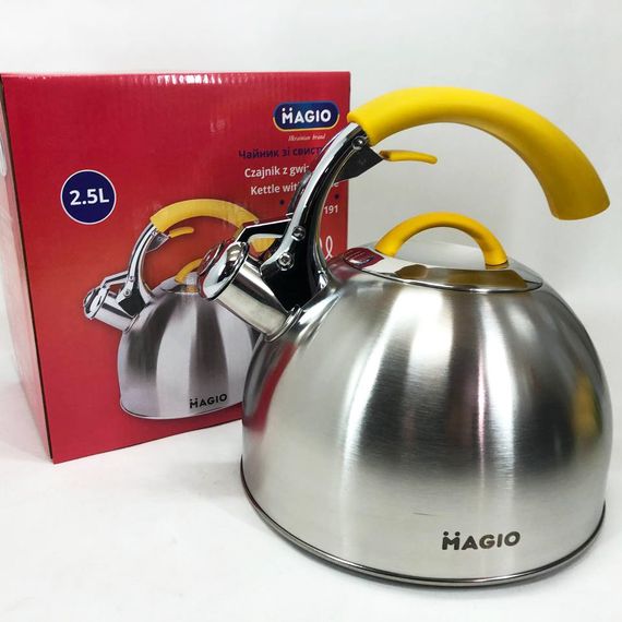 Гарний чайник для плит Magio MG-1191 2.5 Л Чайник для плити зі свистком чаю NA-46 | Зображення 8