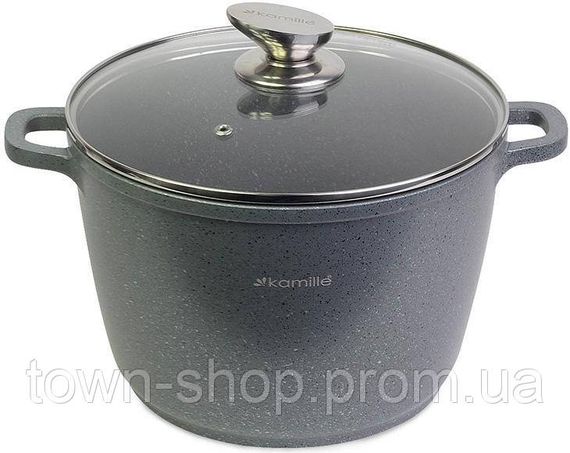 Кастрюля Kamille Landes Grey 10л с литыми алюминиевыми ручками KM-4428