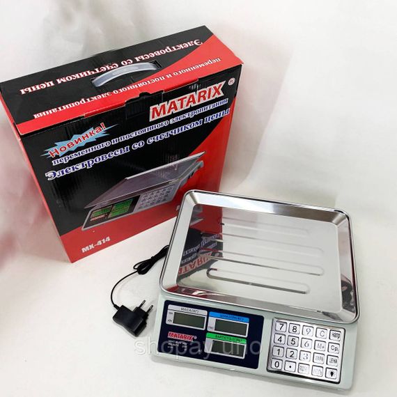 Компактные весы для бизнеса 50кг Matarix MX-414, Весы для бизнеса с автономной работой OQ-14 | Зображення 1