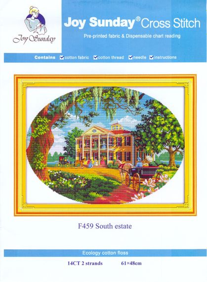 Набір для вишивання хрестиком по нанесеному на канву схемі "South estate". AIDA 14CT printed 61*48 см | Зображення 1