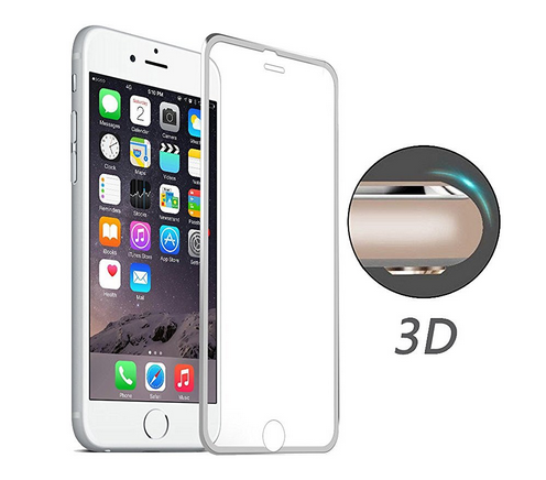 3D Metall захисне скло для iPhone 7 Plus / iPhone 8 Plus - Silver | Зображення 1