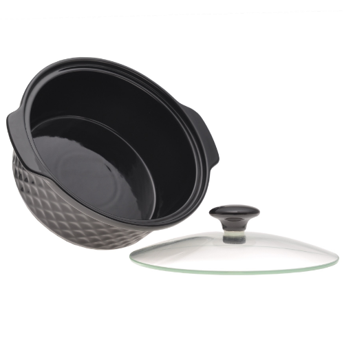 Марміт круглий 1,5л 24*21*8см кераміка скляна кришка + метал.підставка 6425 KAMILLE | Зображення 6