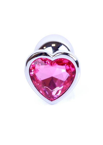 Анальна пробка - Jewellery Silver Heart Plug - Light Pink | Зображення 1