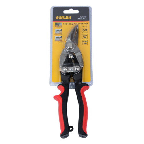 Ножиці по металу 250мм ліві CrV SIGMA | Зображення 1