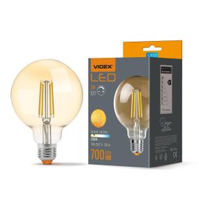 Світлодіодна лампа VIDEX Filament G95FAD 7W E27 2200K дімерна бронза