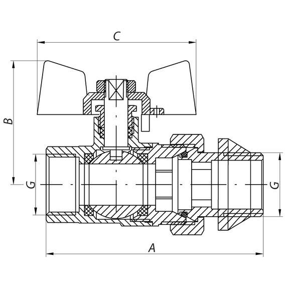 Кран з американкою 3/4" "антіпротечка"(Koer KR.227.W-Gi) білий (KR0192) | Зображення 1