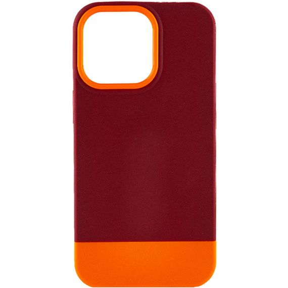 Чохол TPU+PC Bichromatic для Apple iPhone 13 Pro (6.1") Brown burgundy / Orange