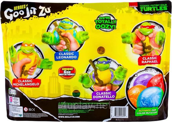 Набір фігурок тягучок Герої Гуджітсу Черепашки ніндзя Оригінал Heroes of Goo Jit Zu TMNT | Зображення 2