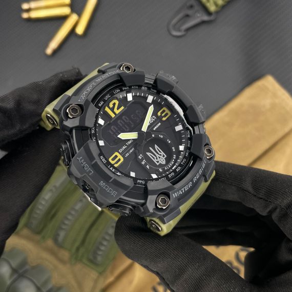 Чоловічий годинник Awarder 004 Тризуб срібло Army Green-Black | Зображення 4
