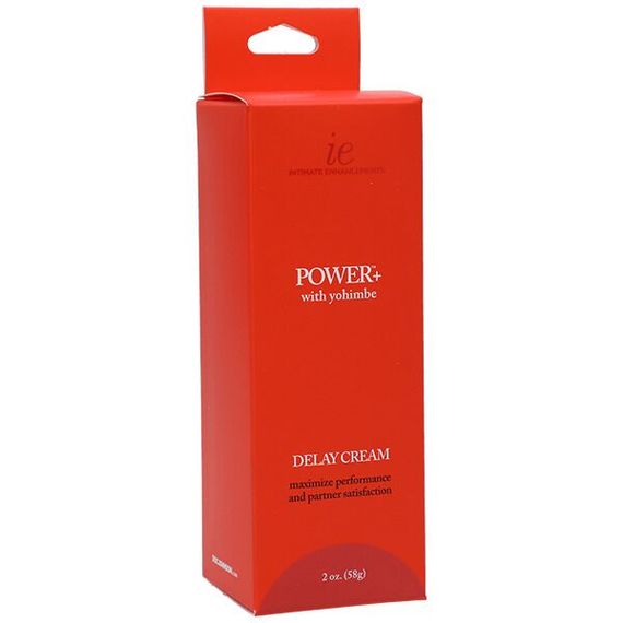 Потужний крем-пролонгатор Doc Johnson Power+with Yohimbe Delay Cream For Men, екстракт Йохимбе, 56 г | Зображення 1