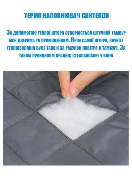 Теплоізоляційні штори для дверей (на магнітах) 0,85*2,05 м | Зображення 5