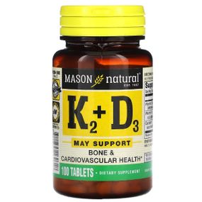 Витамин K Mason Natural Vitamin K2 100 mcg Plus Vitamin D3 100 Tabs