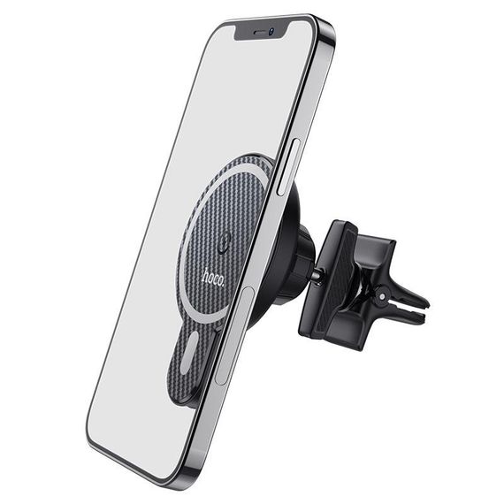Автотримач HOCO СА85+ Wireless Charging 15W, кріплення на решітку, магніт, Black | Зображення 2