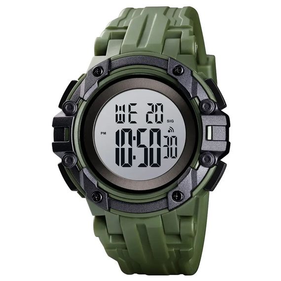 Модний чоловічий годинник SKMEI 1545AG ARMY GREEN | Наручний годинник skmei електронний | Годинник VD-344 для військовослужбовців | Зображення 3