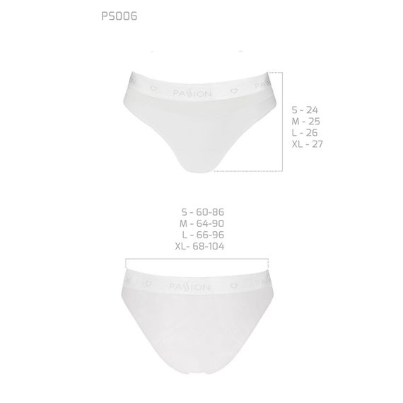 Трусики з прозорою вставкою Passion PS006 PANTIES M, white | Зображення 4