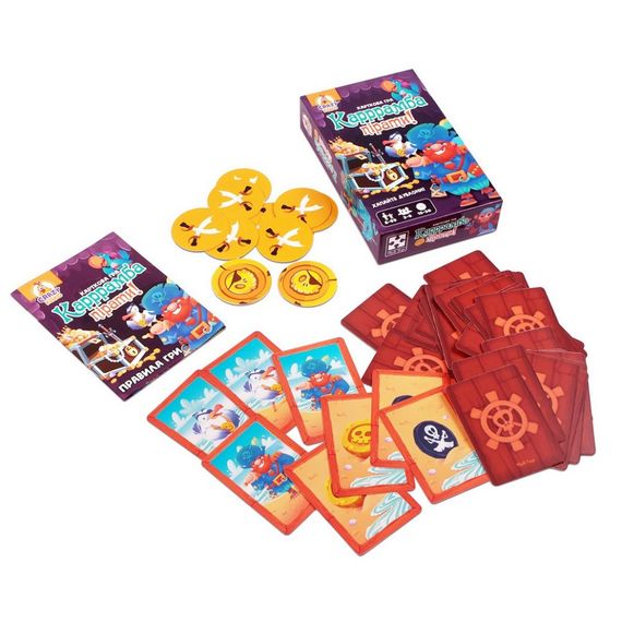 Дитяча карткова гра "Карррамба пірати! Vladi Toys" VT8077-07, 50 карт 12 монет, правила гри | Зображення 2