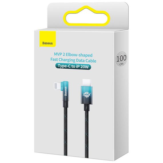 Дата кабель USB-C to Lightning 1.0m 20W 90° corner black/blue Baseus (CAVP000221) | Зображення 4