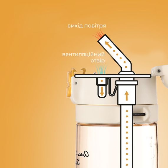 Пляшка для води CASNO 690 мл KXN-1219 Рожева (Свинка) з соломинкоюTRITAN | Зображення 7