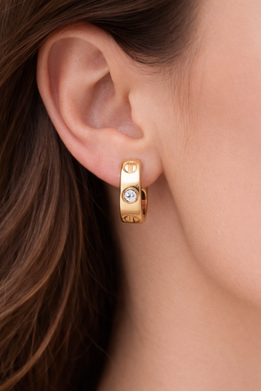 Серьги из красного золота с муассанитами S-0380 | Зображення 5