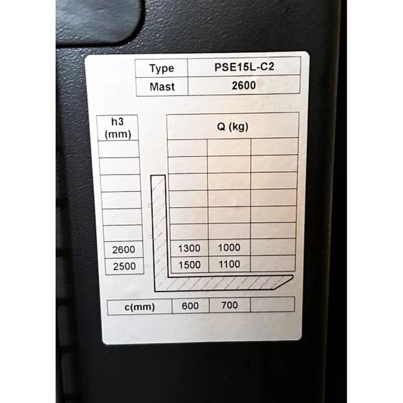 Штабелер аккумуляторный GTM PSE15L-C2 2600 (1500 кг, 2.6 м, 1150 мм, 24 В / 63 Ач) | Зображення 6