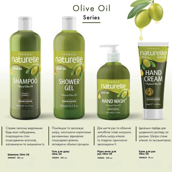 Шампунь для сухого та пошкодженого волосся Farmasi Naturelle Olive Oil 360 мл | Зображення 3