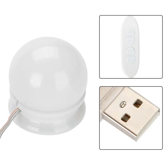 Підсвітка для гримерного дзеркала, 10 LED лампочок, 3 режими, від USB, Vanity Mirror Lights / Світлодіодні лампочки на дзеркало | Зображення 2