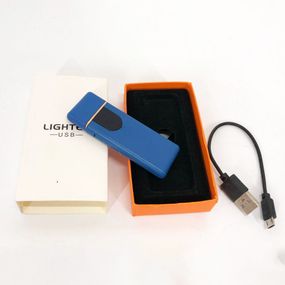 Электрозажигалка USB ZGP ABS, сенсорная зажигалка электрическая спиральная. HG-496 Цвет: синий
