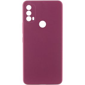 Чохол Silicone Cover Lakshmi Full Camera (AAA) для Motorola Moto E40 Бордовий / Plum