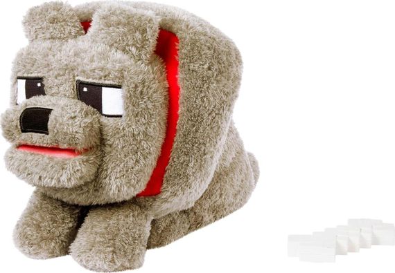 Мягкая интерактивная игрушка Волк Деннис из фильма Майнкрафт Оригинал Mattel Minecraft Dennis The Wolf | Зображення 7