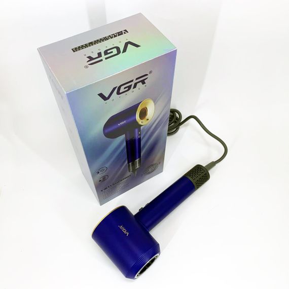 Фен професійний VGR V-445 BLUE, 3 рівні обдування, 4 рівні температури, 1600 Вт | Зображення 2