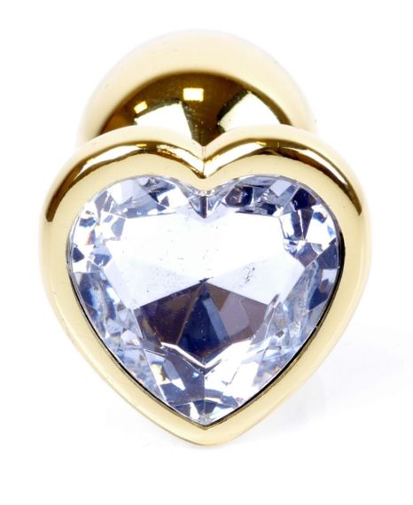 Анальний затор Boss Series - Jewellery Gold Heart PLUG Clear S, BS6400039 sexstyle | Зображення 2