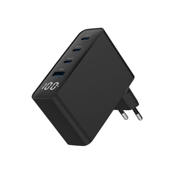 Мережевий зарядний пристрій Gembird TA-UC-PDQC100LCD-01-BK 100W | Зображення 3