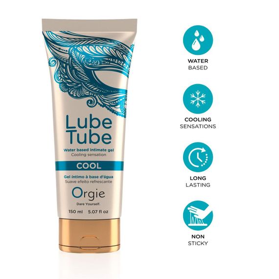 Лубрикант на водній основі Orgie Lube Tube Cool, 150 мл, з охолоджувальним ефектом, без запаху | Зображення 2