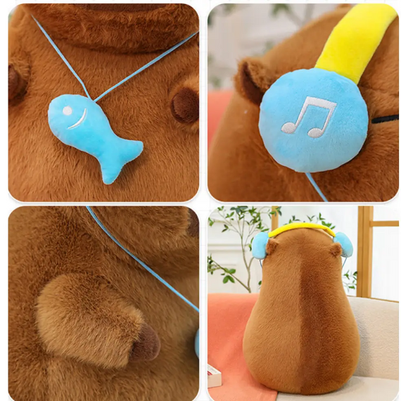 М'яка іграшка Капібара в навушниках, 31 см, оригінальна Капібара подарунок для дітей | Зображення 6