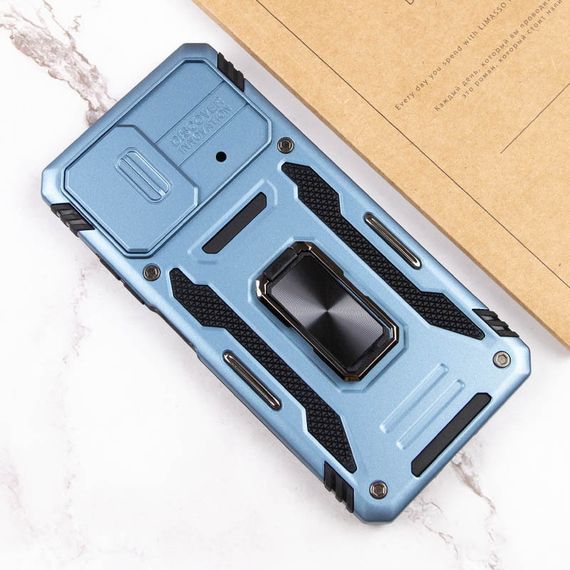 Ударостійкий чохол Camshield Army Ring для Xiaomi Poco X5 Pro 5G / Note 12 Pro 5G Блакитний / Light Blue | Зображення 5