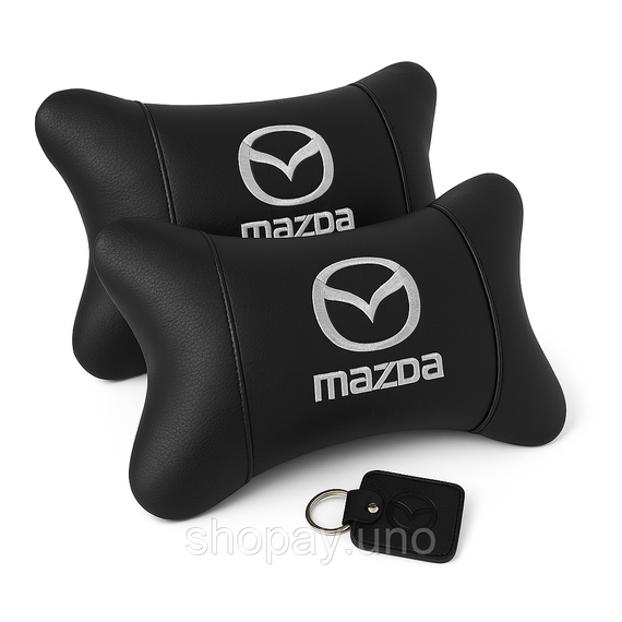 Оригинальный подарок автомобилисту Mazda, Подушка для голови в авто, Подушки для шеи на подголовник GF-60