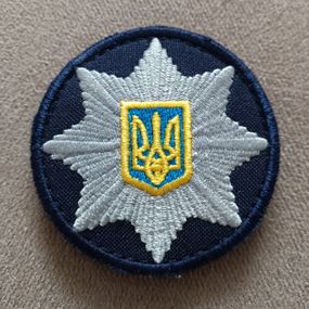 Кокарда полиция на липучке (синяя)