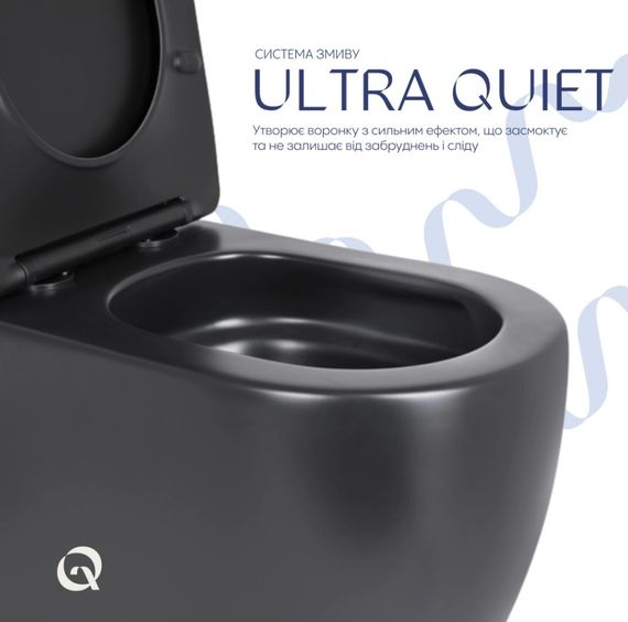 Унітаз підлоговий Qtap Robin Ultra Quiet з сидінням Slim Duroplast/ Soft-close/ Quick Release QT13226083AMB | Зображення 6
