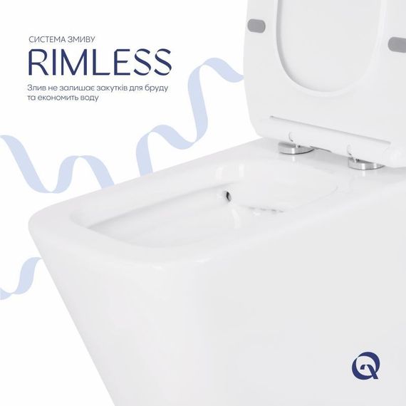 Унітаз-компакт Qtap Crow безобідковий з сідінням Soft-close QT05222170W | Зображення 5