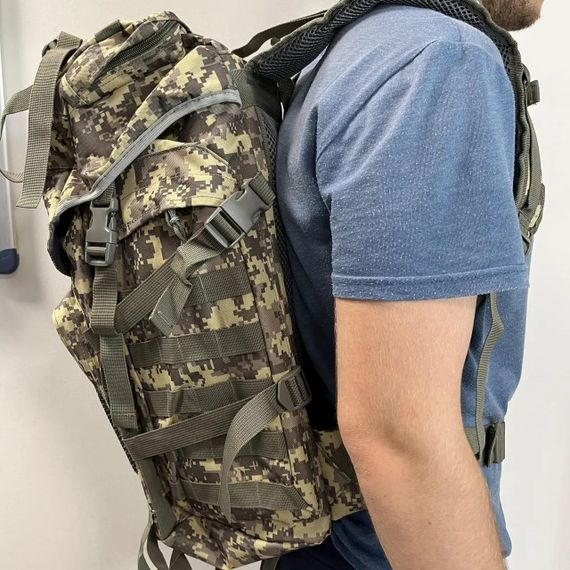 Багатофункціональний армійський рюкзак B08 Pixel 55L із системою MOLLE ∙ Тактичний рюкзак із підсумками B08 Pixel 55L | Зображення 1