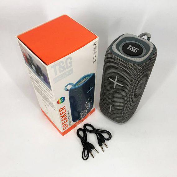 Портативна колонка Bluetooth TG654 8W з підсвічуванням, Бездротова колонка портативна потужна. Колір: сірий | Зображення 5
