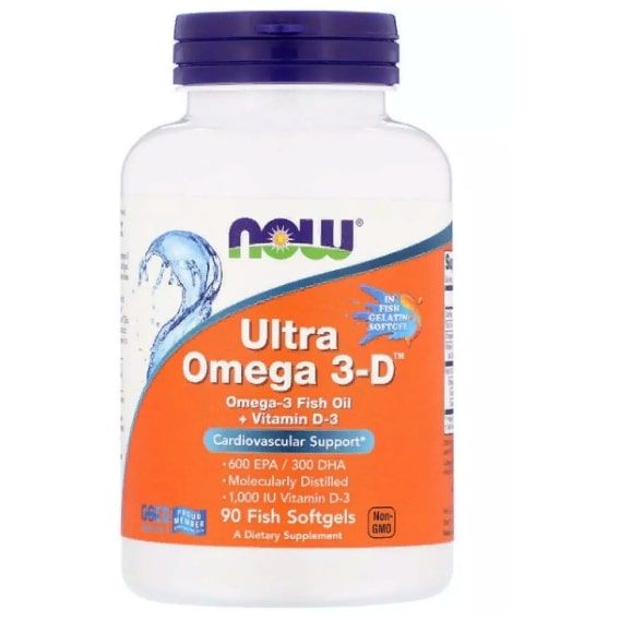 Омега 3 NOW Foods Ultra Omega 3-D 90 Fish Softgels