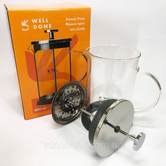 Френч-пресс вместительный Well, Ручной френч прес для чая, Эксклюзивные заварочные чайники XN-77 | Зображення 2