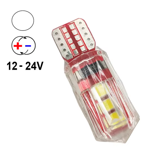 Автолампа Terra T10/ W5W, цоколь W2.1x9.5d, 2835-6SMD, 12В, біполярна, біла | Зображення 1