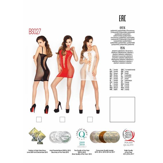Бодістокінг Passion BS027 red, сукня-сітка на бретелях, дуже відверта, S/M/L | Зображення 4